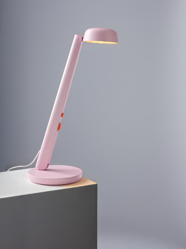 Lampe de bureau Polux - Éclairage intelligent pour malvoyants -ROSE PASTEL ET CORAIL
