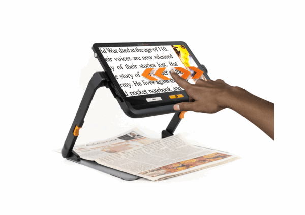 Exploré 12 - Loupe électronique portable tactile avec grand écran 12 pouces et support de lecture pour malvoyants