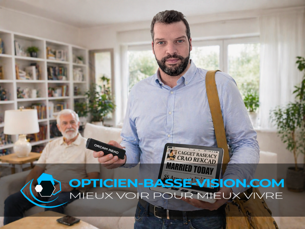 Un réseau national d'opticiens à domicile spécialisés en basse vision, au service des personnes malvoyantes partout en France.